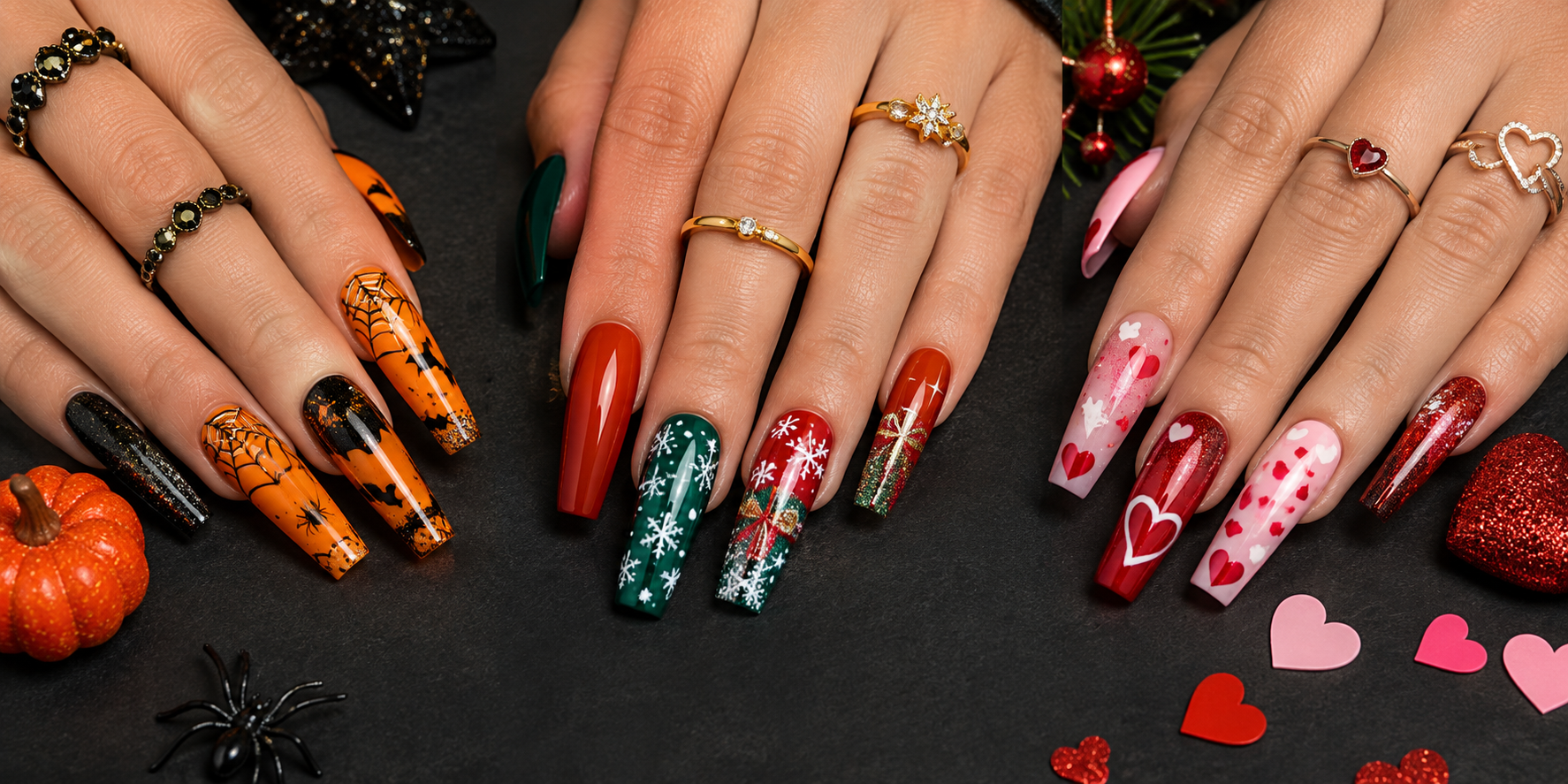 Holiday & Occasion Nails - finished nail art design