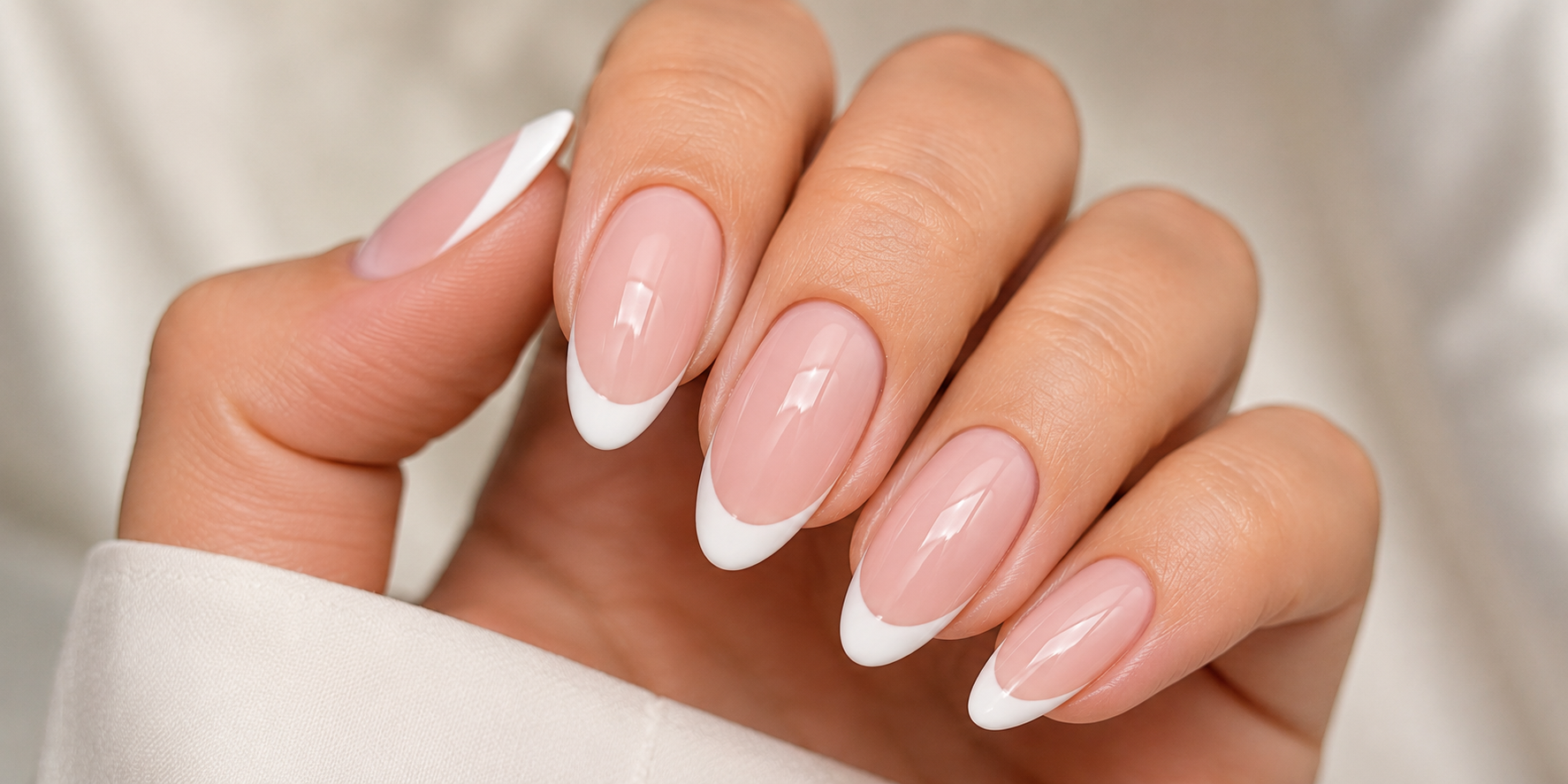 French Manicure - finished nail art design
