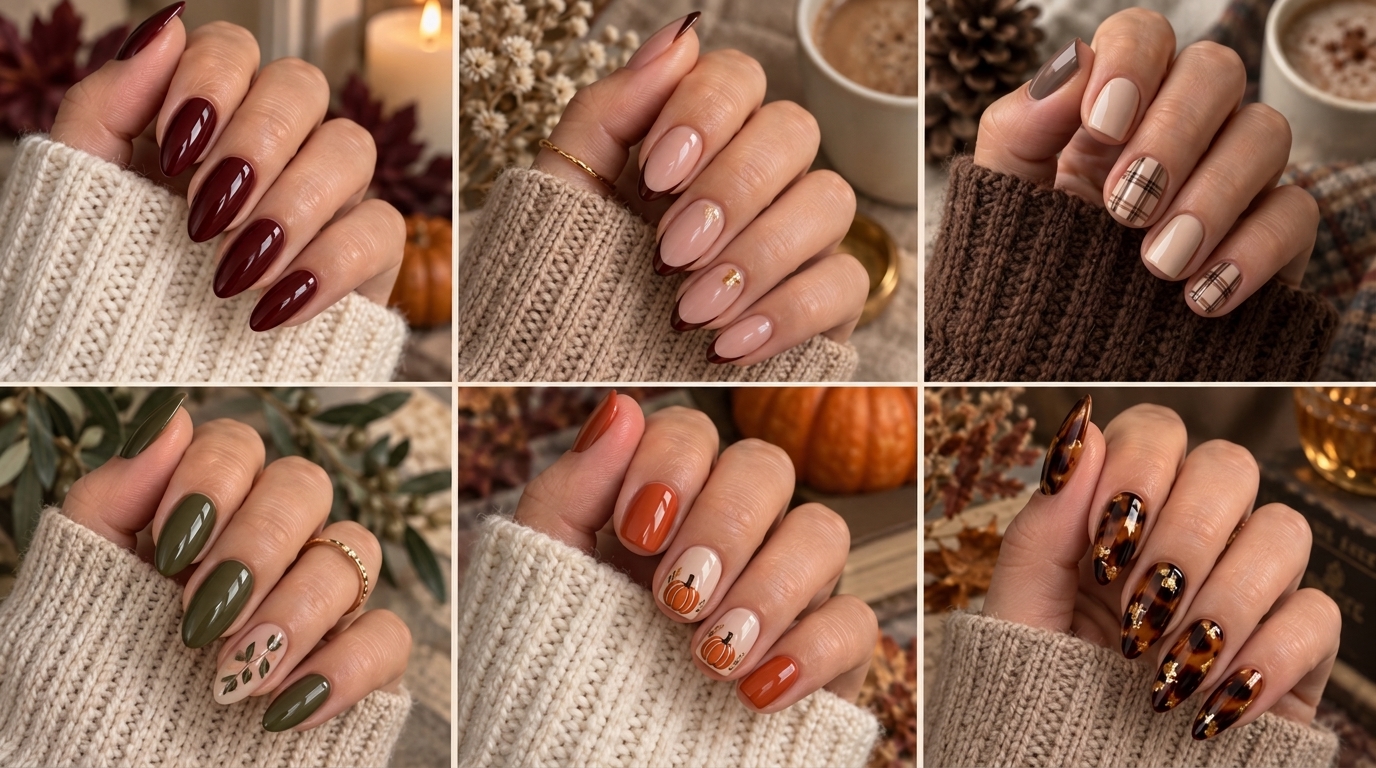 15 Aesthetic Fall Nails Ideas nail art design from another angle
