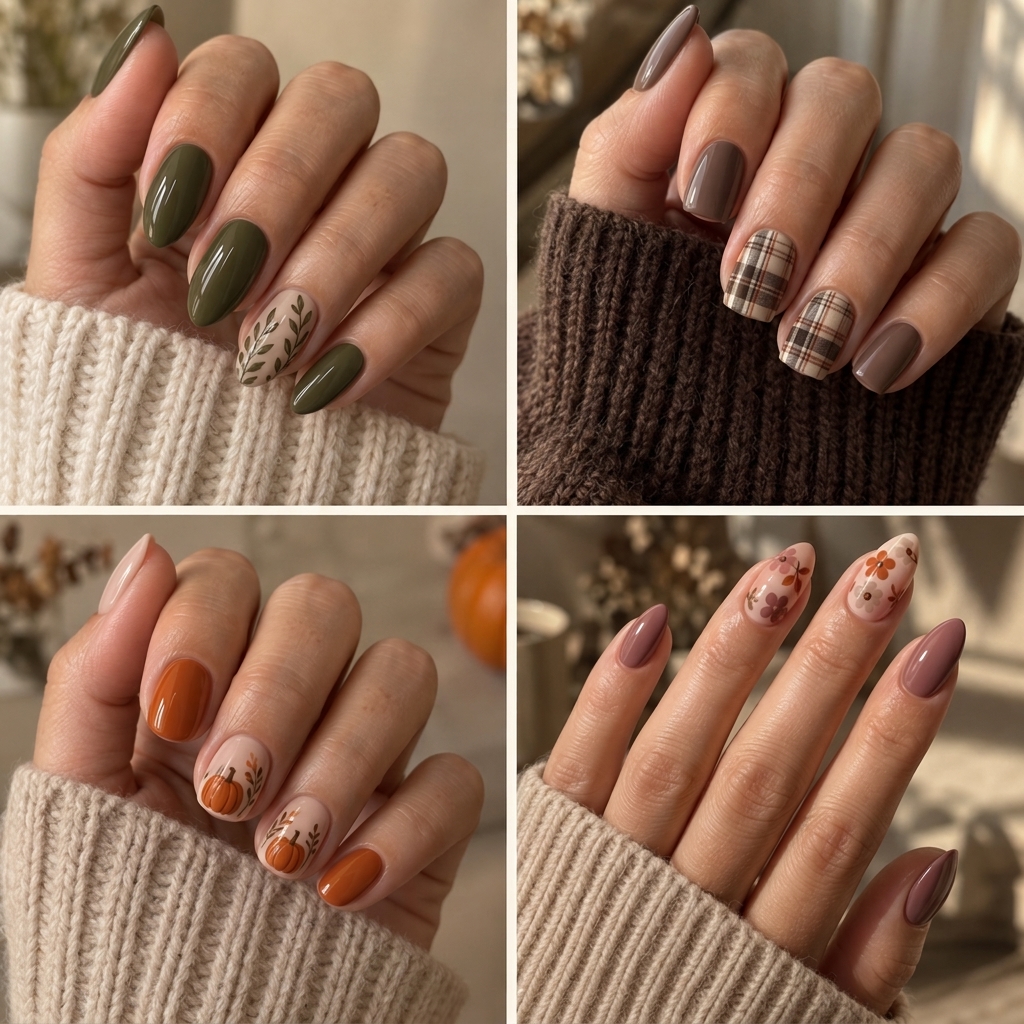 15 Aesthetic Fall Nails Ideas nail art design - detail view 6