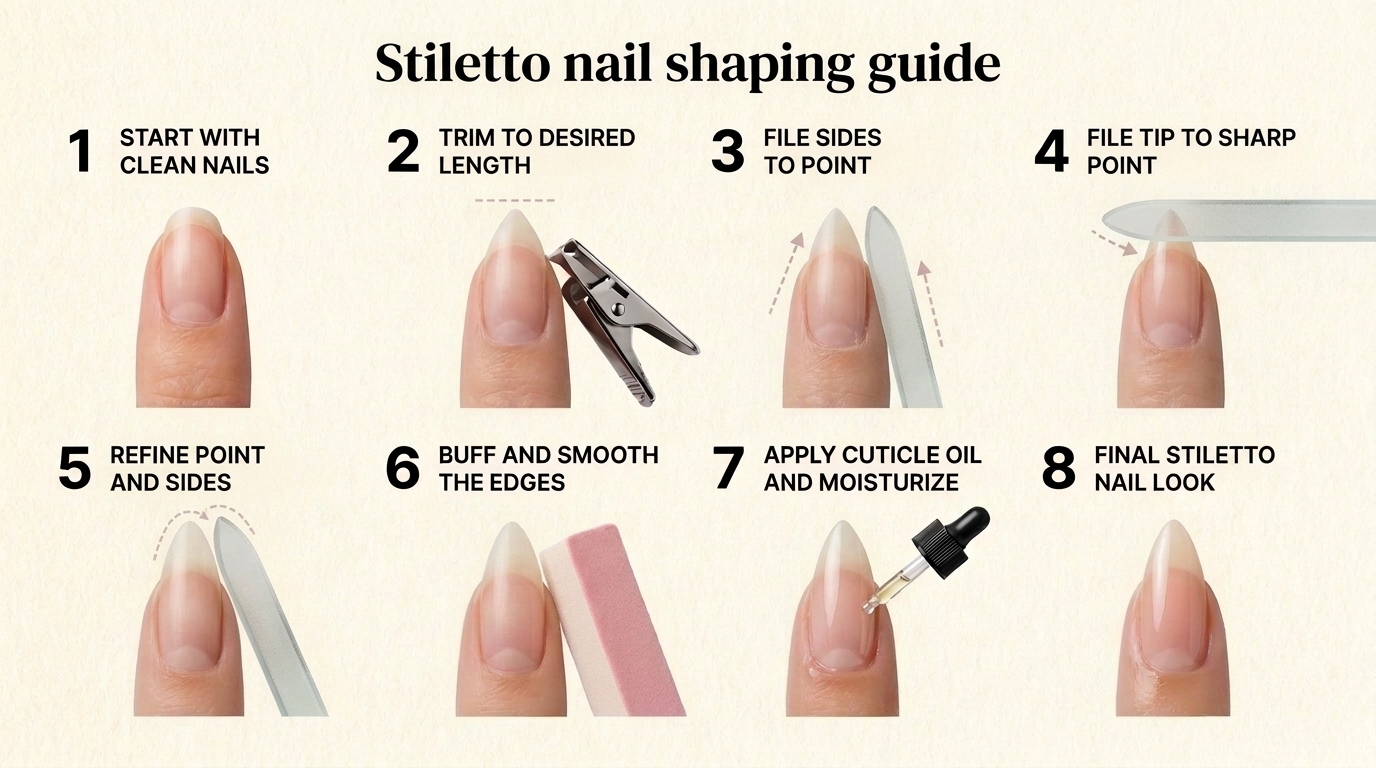 Supplies needed for How to Shape Stiletto Nails at Home 💅 | Step-by-Step Nail Tutorial nail art design