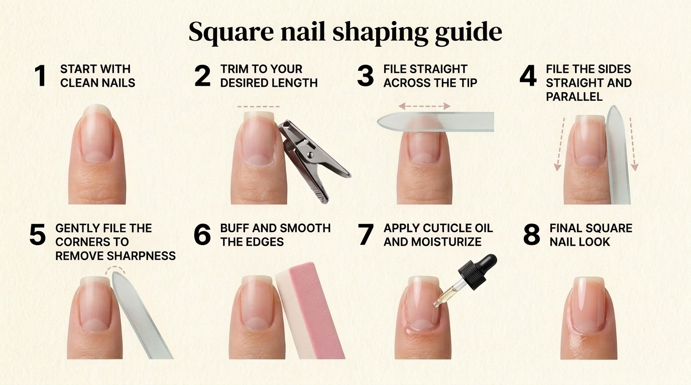Supplies needed for How to Shape Square Nails at Home 💅 | Step-by-Step Nail Tutorial nail art design