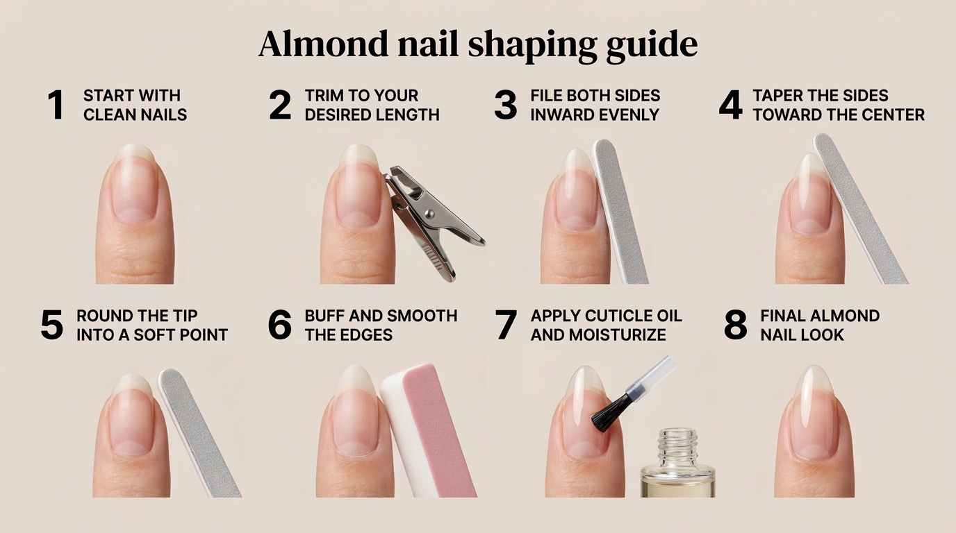 Supplies needed for How to Shape Almond Nails at Home 💅 | Step-by-Step Nail Tutorial nail art design