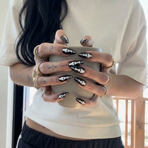 No Bones About It — Skeleton Nail Art nail art design from another angle